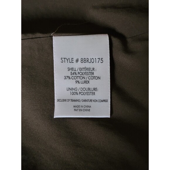 NWT Badgley Mischka Womens Tweed Jacket Brown Fringe Asymmetrical Washable Sz XS - Picture 8 of 9
